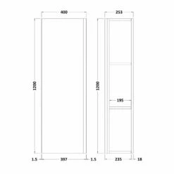 Hudson Reed Urban Wall Hung Tall Storage Unit 400mm Wide - Satin Green -HEATANDPLUMB Sales hudson reed urban bathroom furniture urb162 2