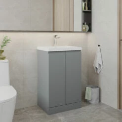 Hudson Reed Urban Floor Standing 2-Door Vanity Unit With Basin 1 Satin Grey - 500mm Wide 13 Hudson Reed Urban Floor Standing 2-Door Vanity Unit With Basin 1 Satin Grey - 500mm Wide -HEATANDPLUMB Sales hudson reed urban vanity unit urb207a 2