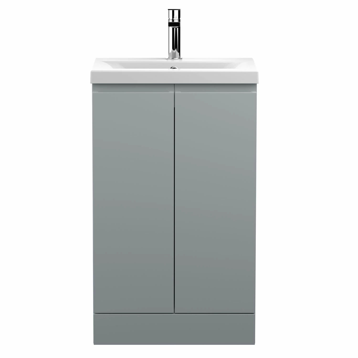Hudson Reed Urban Floor Standing 2-Door Vanity Unit With Basin 1 Satin Grey - 500mm Wide 3 Hudson Reed Urban Floor Standing 2-Door Vanity Unit With Basin 1 Satin Grey - 500mm Wide