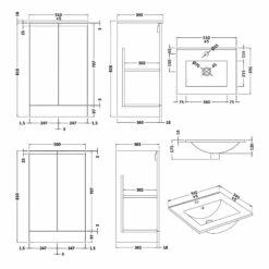 Hudson Reed Urban Floor Standing 2-Door Vanity Unit With Basin 2 Satin White - 500mm Wide -HEATANDPLUMB Sales hudson reed urban vanity unit urb307b 1 1
