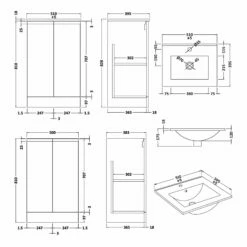 Hudson Reed Urban Floor Standing 2-Door Vanity Unit With Basin 2 Satin Blue - 500mm Wide -HEATANDPLUMB Sales hudson reed urban vanity unit urb307b 1 3