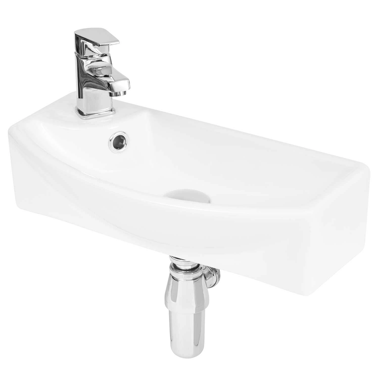 Hudson Reed Juno Compact RH Floor Standing Vanity Unit And Basin 440mm Wide - Electric Blue 3 Hudson Reed Juno Compact RH Floor Standing Vanity Unit And Basin 440mm Wide - Electric Blue