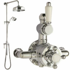 Hudson Reed Victorian Exposed Shower Valve With Rigid Riser Kit - Chrome