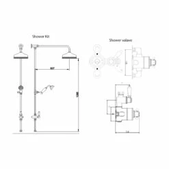 Hudson Reed Victorian Exposed Shower Valve With Rigid Riser Kit - Chrome 9 Hudson Reed Victorian Exposed Shower Valve With Rigid Riser Kit - Chrome -HEATANDPLUMB Sales hudson reed victorian complete mixer shower a3099e am312 3