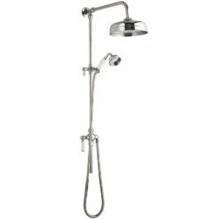 Hudson Reed Traditional Exposed Shower Valve With Rigid Riser Kit - Chrome -HEATANDPLUMB Sales hudson reed victorian grand shower kit am312 6 1