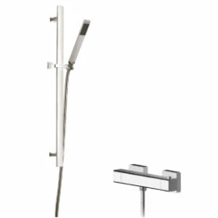 Hudson Reed Windon Square Thermostatic Bar Shower Valve With Sheer Slider Rail Kit - Chrome