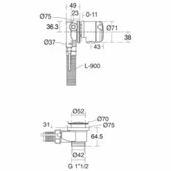 Ideal Standard Bath Filler Pop Up Waste And Overflow - Chrome