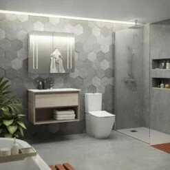 Ideal Standard 2-Door Mirror Cabinet With Bottom Ambient And Front Light 1230mm Wide - Aluminium 11 Ideal Standard 2-Door Mirror Cabinet With Bottom Ambient And Front Light 1230mm Wide - Aluminium -HEATANDPLUMB Sales ideal standard bathroom cabinet t3373al 1 2