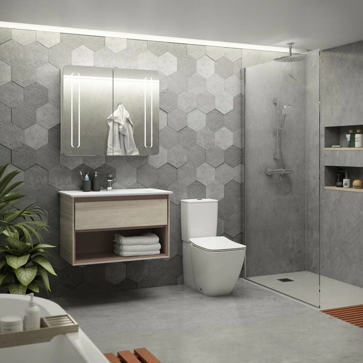 Ideal Standard 2-Door Mirror Cabinet With Bottom Ambient And Front Light 1230mm Wide - Aluminium 7 Ideal Standard 2-Door Mirror Cabinet With Bottom Ambient And Front Light 1230mm Wide - Aluminium - Image 5