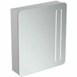 Ideal Standard 1-Door Mirror Cabinet With Bottom Ambient And Front Light 630mm Wide - Aluminium 7 Ideal Standard 1-Door Mirror Cabinet With Bottom Ambient And Front Light 630mm Wide - Aluminium -HEATANDPLUMB Sales ideal standard bathroom cabinet t3373al