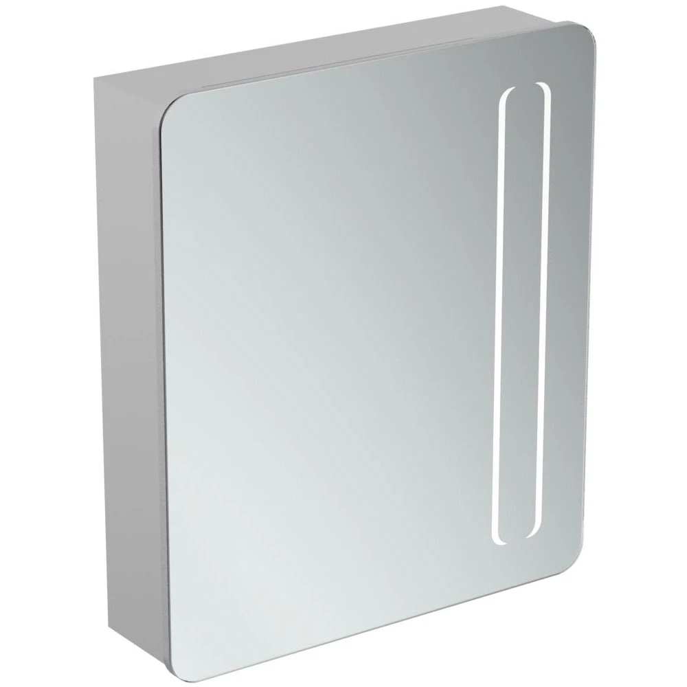 Ideal Standard 1-Door Mirror Cabinet With Bottom Ambient And Front Light 630mm Wide - Aluminium 5 Ideal Standard 1-Door Mirror Cabinet With Bottom Ambient And Front Light 630mm Wide - Aluminium - Image 3