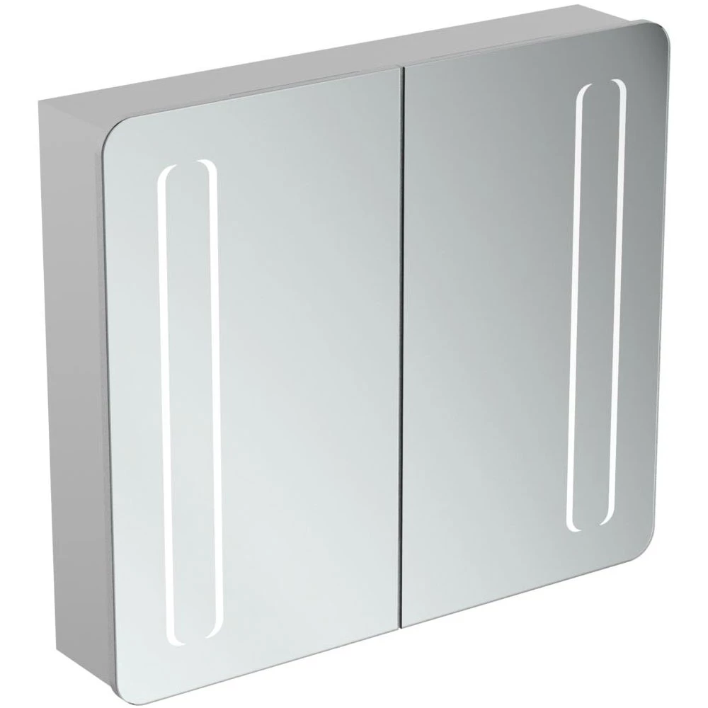 Ideal Standard 2-Door Mirror Cabinet With Bottom Ambient And Front Light 830mm Wide - Aluminium 5 Ideal Standard 2-Door Mirror Cabinet With Bottom Ambient And Front Light 830mm Wide - Aluminium - Image 3