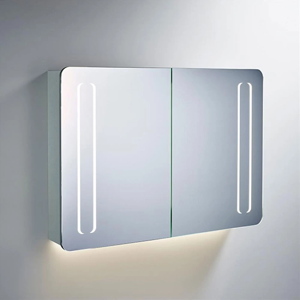 Ideal Standard 2-Door Mirror Cabinet With Bottom Ambient And Front Light 1230mm Wide - Aluminium 4 Ideal Standard 2-Door Mirror Cabinet With Bottom Ambient And Front Light 1230mm Wide - Aluminium - Image 2