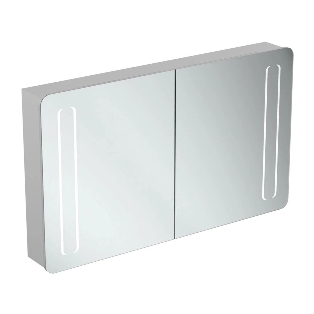 Ideal Standard 2-Door Mirror Cabinet With Bottom Ambient And Front Light 1230mm Wide - Aluminium 3 Ideal Standard 2-Door Mirror Cabinet With Bottom Ambient And Front Light 1230mm Wide - Aluminium
