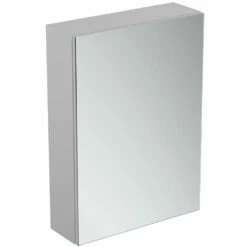 Ideal Standard 1-Door Mirror Cabinet With Bottom Ambient Light 500mm Wide - Aluminium