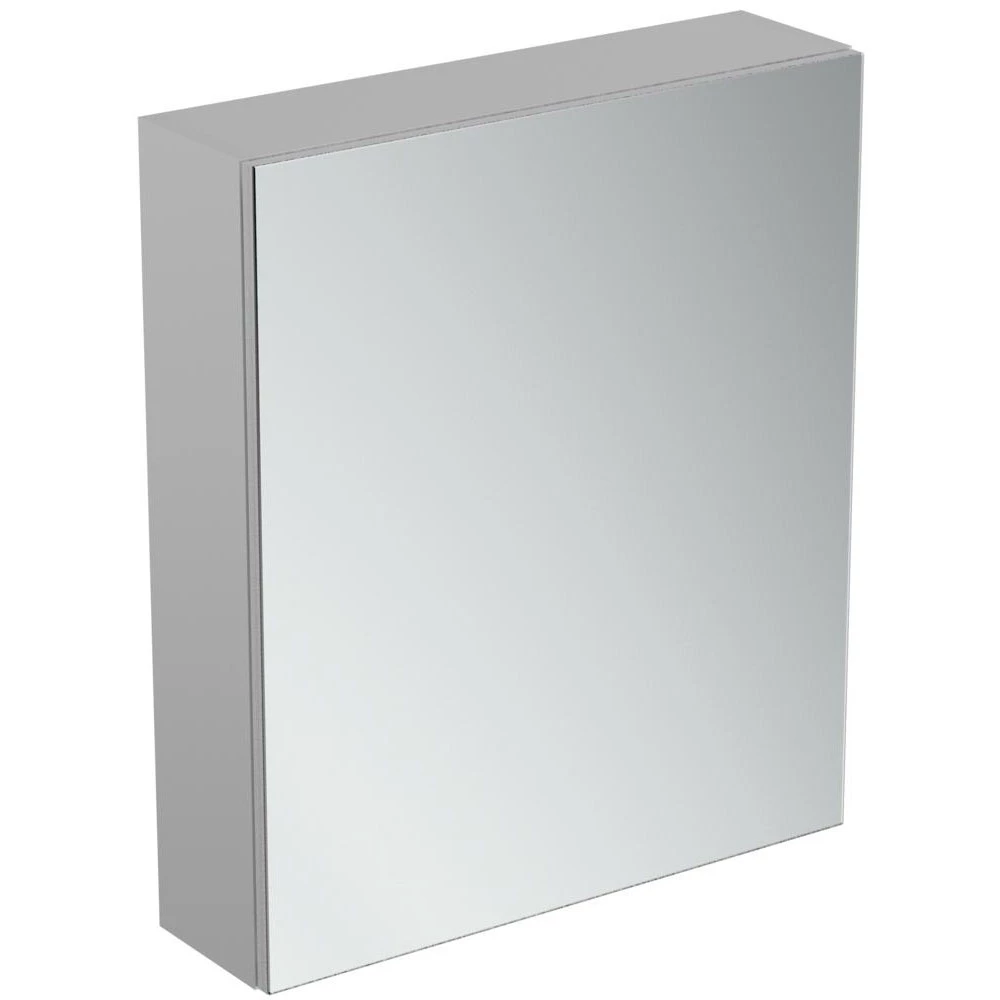 Ideal Standard 1-Door Mirror Cabinet 600mm Wide - Aluminium 4 Ideal Standard 1-Door Mirror Cabinet 600mm Wide - Aluminium - Image 2