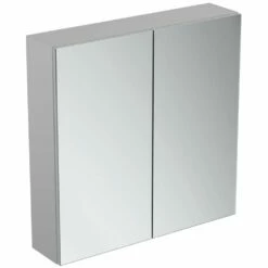 Ideal Standard 2-Door Mirror Cabinet 700mm Wide - Aluminium