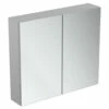 Ideal Standard 2-Door Mirror Cabinet 800mm Wide - Aluminium 1 Ideal Standard 2-Door Mirror Cabinet 800mm Wide - Aluminium -HEATANDPLUMB Sales ideal standard bathroom cabinet t3591al 1