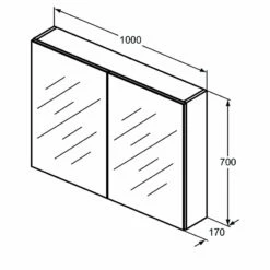 Ideal Standard 2-Door Mirror Cabinet With Bottom Ambient Light 1000mm Wide - Aluminium 11 Ideal Standard 2-Door Mirror Cabinet With Bottom Ambient Light 1000mm Wide - Aluminium -HEATANDPLUMB Sales ideal standard bathroom cabinet t3592al