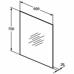 Ideal Standard Bathroom Mirror With Ambient Light And Anti-Steam 700mm H X 600mm W -HEATANDPLUMB Sales ideal standard bathroom mirror t3278bh 1