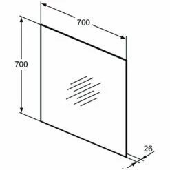 Ideal Standard Bathroom Mirror With Ambient Light And Anti-Steam 700mm H X 700mm W -HEATANDPLUMB Sales ideal standard bathroom mirror t3335bh