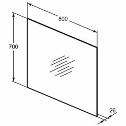 Ideal Standard Bathroom Mirror With Ambient Light And Anti-Steam 700mm H X 800mm W -HEATANDPLUMB Sales ideal standard bathroom mirror t3336bh 1