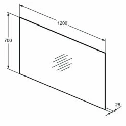 Ideal Standard Bathroom Mirror With Ambient Light And Anti-Steam 700mm H X 1200mm W