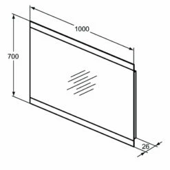 Ideal Standard Bathroom Mirror With Sensor Light And Anti-Steam 700mm H X 1000mm W -HEATANDPLUMB Sales ideal standard bathroom mirror t3348bh