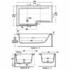 Ideal Standard Concept L-Shaped Shower Bath 1500mm X 700mm/850mm Left Handed 0 Tap Hole 2 Ideal Standard Concept L-Shaped Shower Bath 1500mm X 700mm/850mm Left Handed 0 Tap Hole -HEATANDPLUMB Sales ideal standard concept bath e049501 2