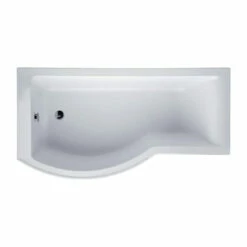 Ideal Standard Concept Shower Bath 1700mm X 700mm/900mm Left Handed 0 Tap Hole - White