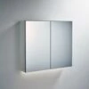Ideal Standard 2-Door Mirror Cabinet With Bottom Ambient Light 800mm Wide - Aluminium -HEATANDPLUMB Sales ideal standard modern bathroom cabinet t3442al 2