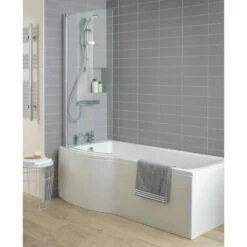 Ideal Standard Tempo Arc Shower Bath Left Handed 1700mm X 700mm/800mm 0 Tap Hole -HEATANDPLUMB Sales ideal standard tempo arc bath e256801 5
