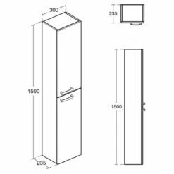 Ideal Standard Tempo 2-Door Column Unit 300mm Wide Gloss White 9 Ideal Standard Tempo 2-Door Column Unit 300mm Wide Gloss White -HEATANDPLUMB Sales ideal standard tempo bathroom furniture e3243wg 1