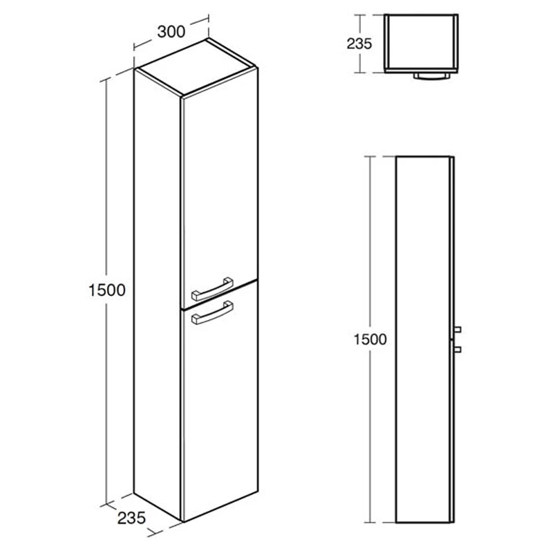 Ideal Standard Tempo 2-Door Column Unit 300mm Wide Gloss White 5 Ideal Standard Tempo 2-Door Column Unit 300mm Wide Gloss White - Image 3