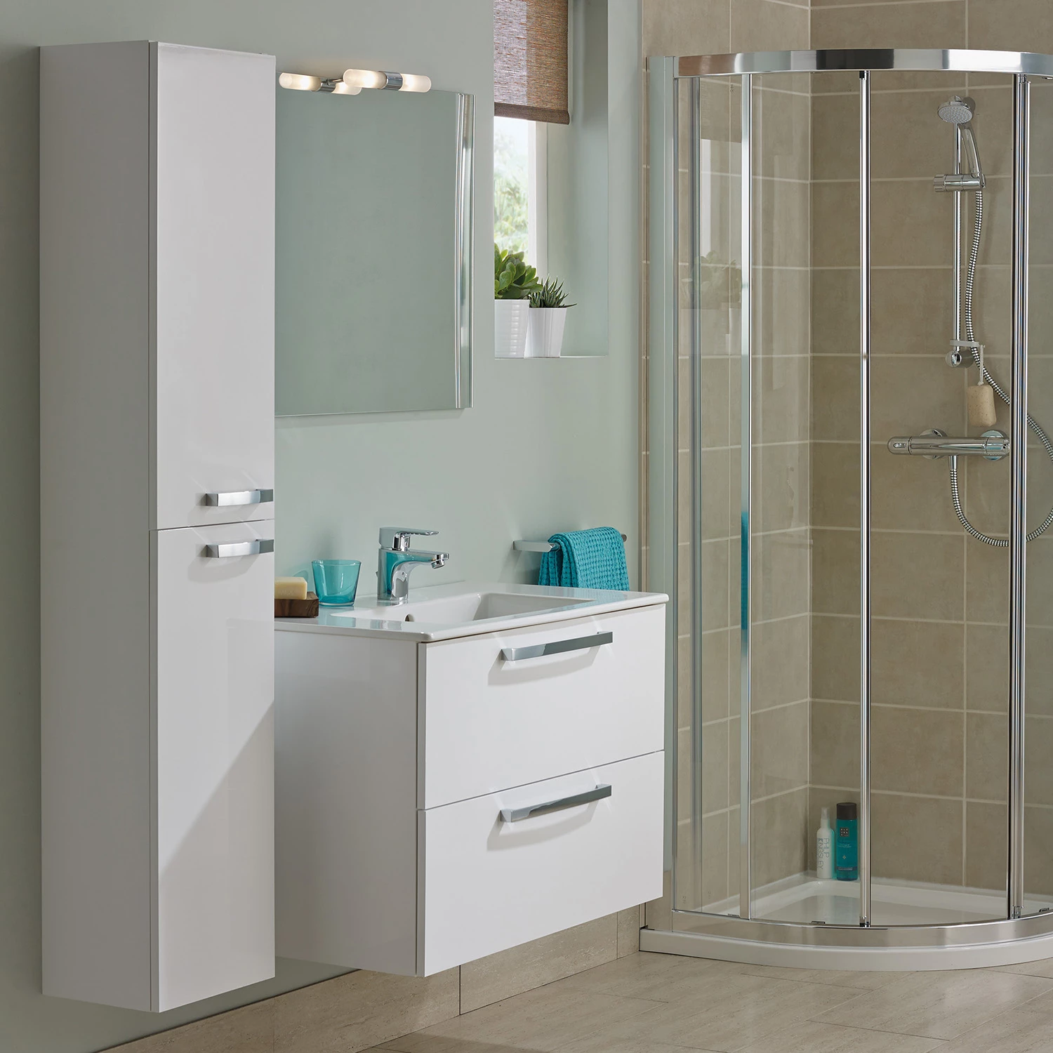 Ideal Standard Tempo 2-Door Column Unit 300mm Wide Gloss White 4 Ideal Standard Tempo 2-Door Column Unit 300mm Wide Gloss White - Image 2