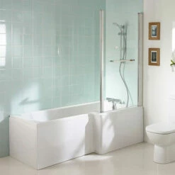 Ideal Standard Concept L-Shaped Shower Bath 1500mm X 700mm/850mm Right Handed 0 Tap Hole