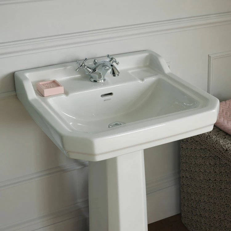 Ideal Standard Waverley Classic Basin And Full Pedestal 560mm Wide 1 Tap Hole 8 Ideal Standard Waverley Classic Basin And Full Pedestal 560mm Wide 1 Tap Hole - Image 6
