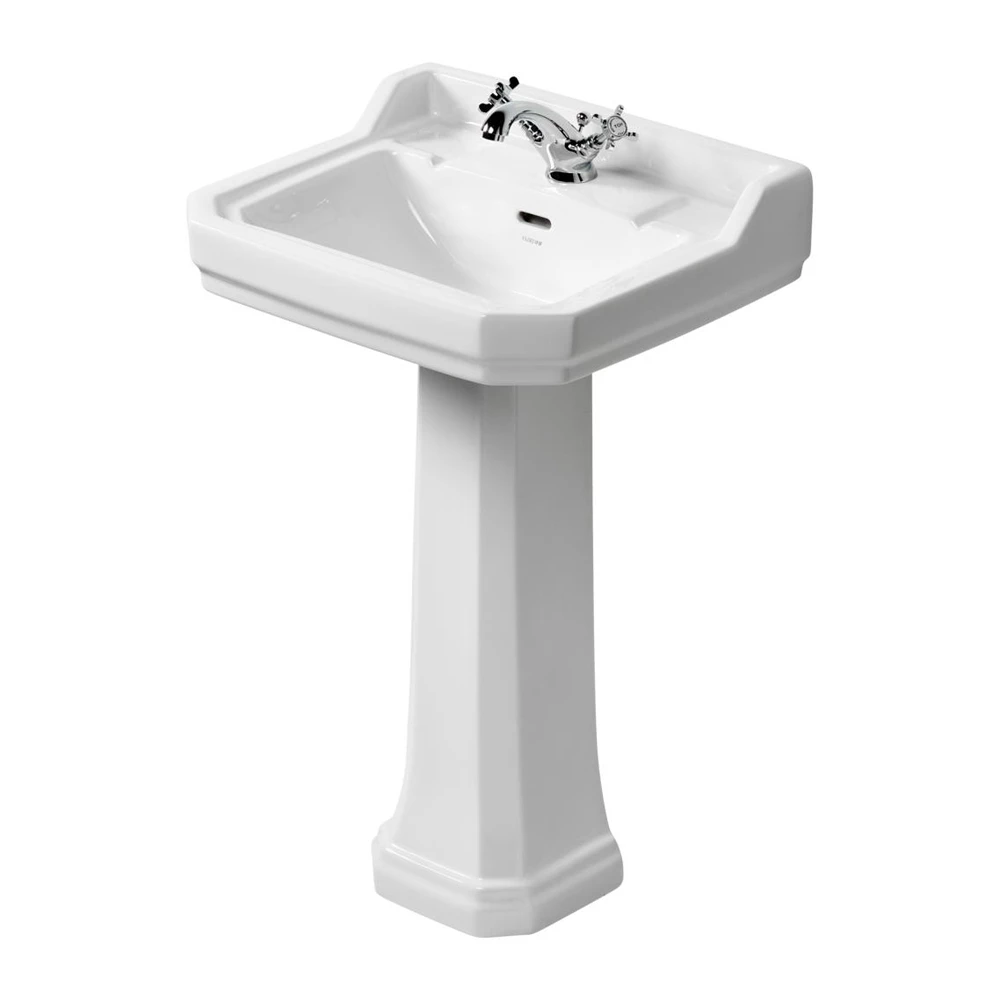 Ideal Standard Waverley Classic Basin And Full Pedestal 560mm Wide 1 Tap Hole 6 Ideal Standard Waverley Classic Basin And Full Pedestal 560mm Wide 1 Tap Hole - Image 4