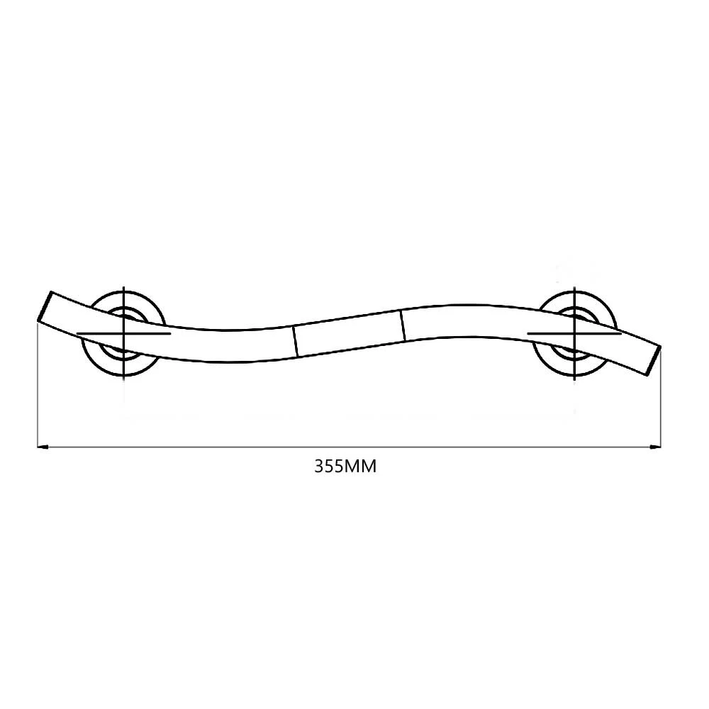 Impey Curved Grab Rail 355mm Wide Chrome 4 Impey Curved Grab Rail 355mm Wide Chrome - Image 2