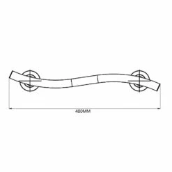Impey Curved Grab Rail 480mm Wide Chrome