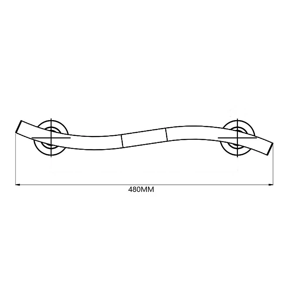 Impey Curved Grab Rail 480mm Wide Chrome 3 Impey Curved Grab Rail 480mm Wide Chrome
