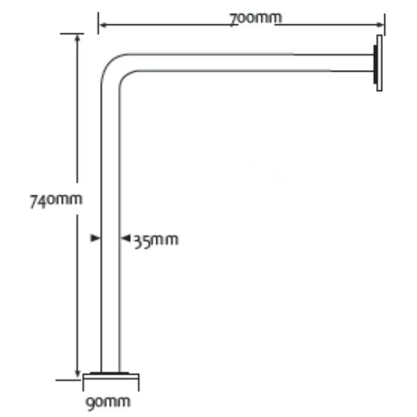 Impey Floor To Wall Hand Rail White 4 Impey Floor To Wall Hand Rail White - Image 2
