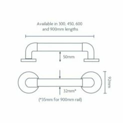 Impey Fluted Grab Rail 600mm (24 Inch) Blue