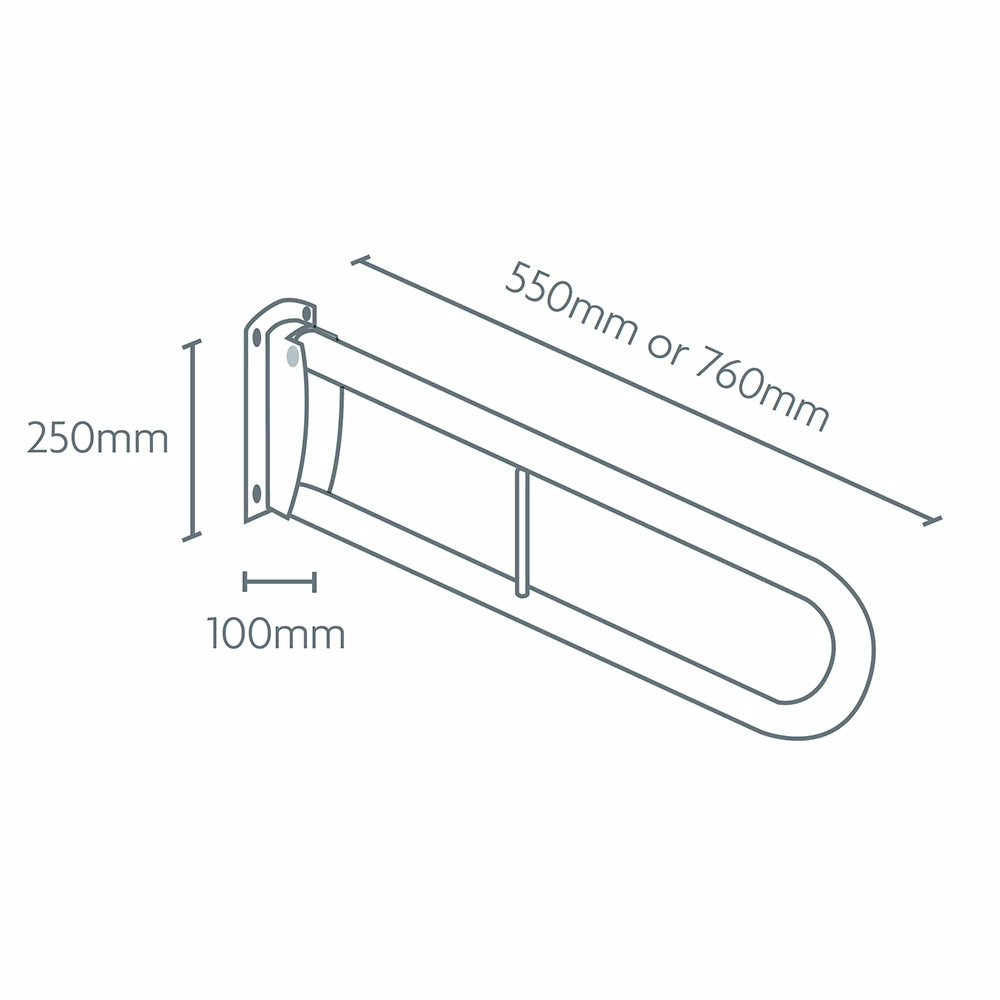 Impey Fold Down Assisted Living Rail 760mm 4 Impey Fold Down Assisted Living Rail 760mm - Image 2