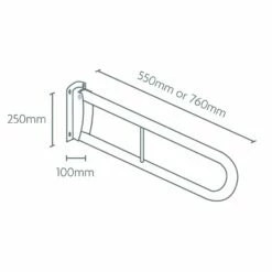 Impey Fold Down Rail 760mm With Toilet Roll Holder -HEATANDPLUMB Sales impey fold down grab rail dr1 1 2
