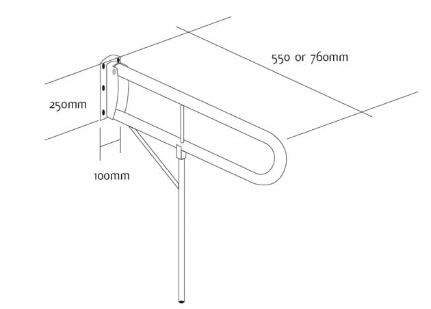 Impey Fold Down Rail 550mm With Leg Support 5 Impey Fold Down Rail 550mm With Leg Support - Image 3