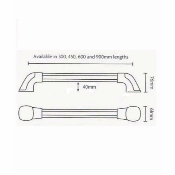 Impey Maxi-Grip Hand Rail White 600mm 3 Impey Maxi-Grip Hand Rail White 600mm