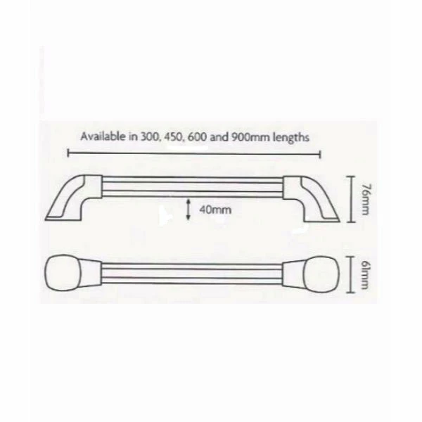 Impey Maxi-Grip Plus Hand Rail White/Grey 600mm X 2 Rails 4 Impey Maxi-Grip Plus Hand Rail White/Grey 600mm X 2 Rails - Image 2