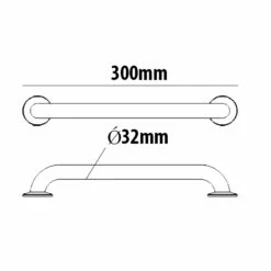 Inta 300mm Stainless Steel Grab Rail With Concealed Fixings - Polished