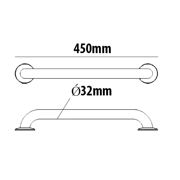 Inta 450mm Powder Coated Grab Rail With Concealed Fixings Blue 3 Inta 450mm Powder Coated Grab Rail With Concealed Fixings Blue